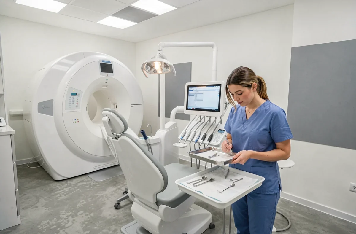 Salle de soins high-tech du Centre Dentaire Vertuo à Draguignan avec équipements numériques modernes