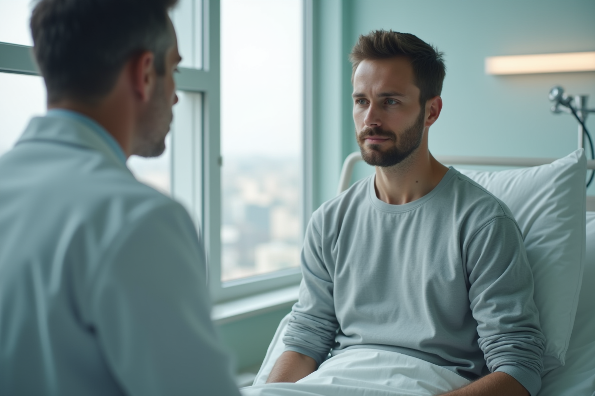 Jeune homme en consultation dans un hôpital