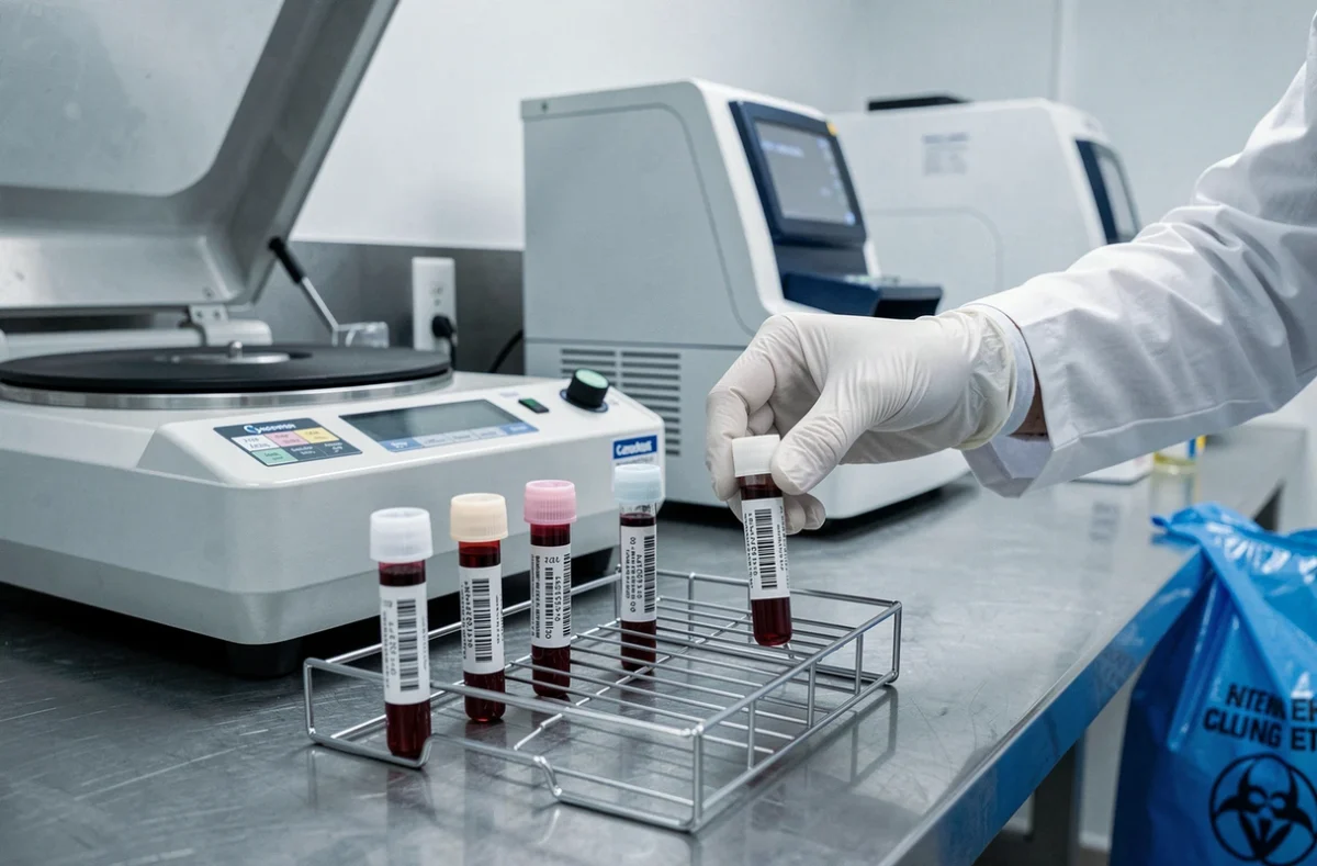 Tubes de prélèvement sanguin pour dosage répété de la troponine dans un laboratoire d'analyses médicales